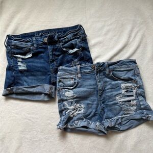 American Eagle Outfitters Distressed Blue Jean Shorts